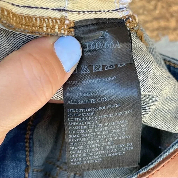 ALL SAINTS MAST JEANS SIZE 26 - Picture 9 of 11